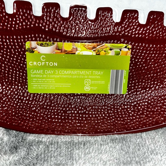 Crofton Plastic Football Game Day 3 Tray Compartments - Picture 4 of 8